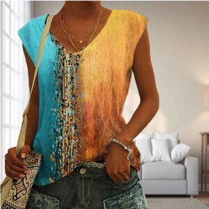 Gradient Color Blend Tank Top Size Large